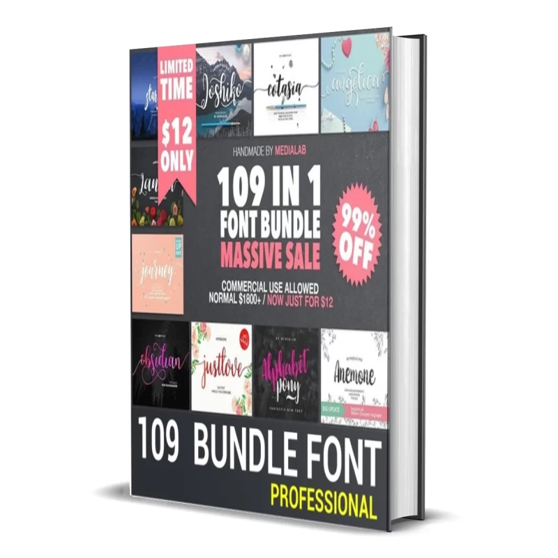 Buy Sell 109 Professional Font Graphic Bundle Cheap Price (1)
